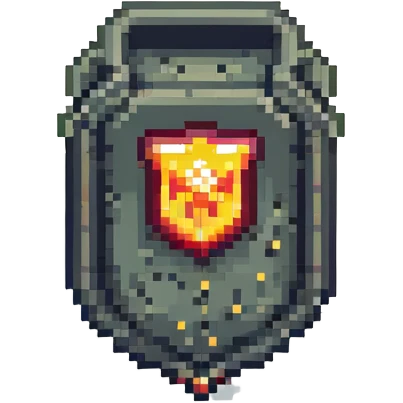 Valorant Iron rank icon, pixel art style, minimal emoji