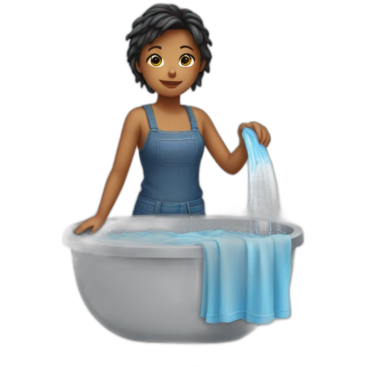 girl washes emoji
