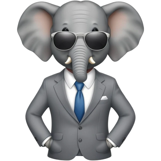 elephant gangster with sunglasses and suit emoji