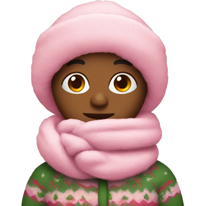 Pink cozy Christmas emoji