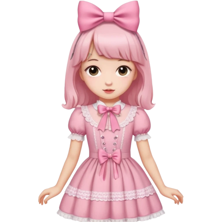 Fiyonklu ve pembe lolita emoji