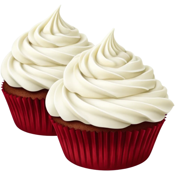 red velvet cupcakes with vanilla icing  emoji