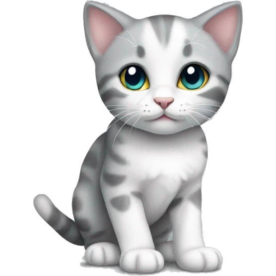 Grey and white kitten emoji
