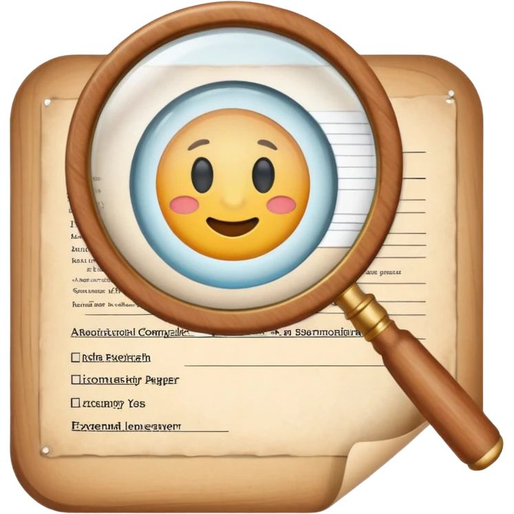  lente di ingrandimento test esame emoji