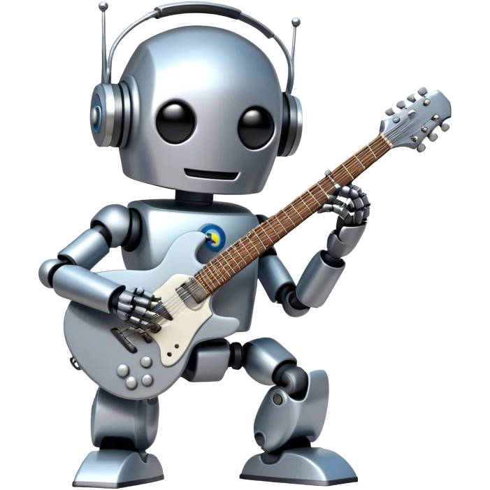 Robot playing guitar emoji