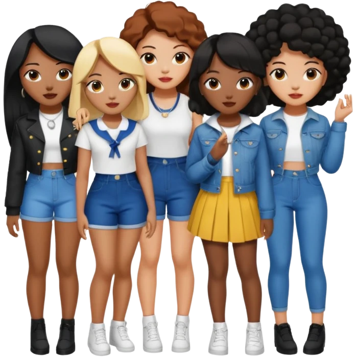 Katseye music group 6 members all girl 2 black girl 1 korean emoji
