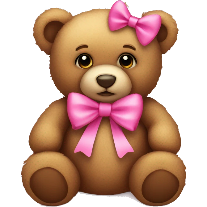 teddy bear with pink bow emoji