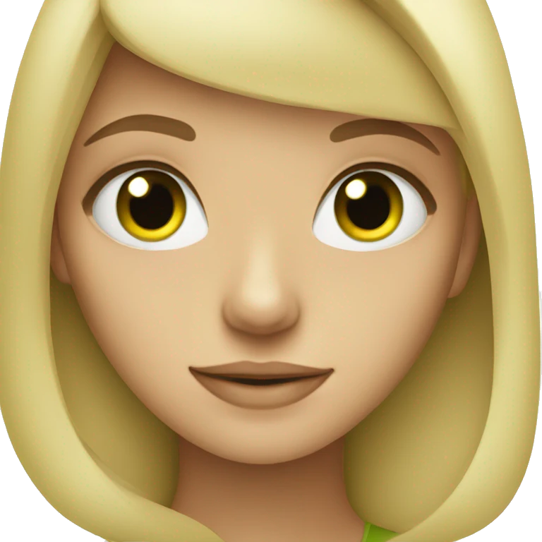 Blonde girl with green eyes emoji