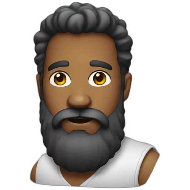Bold with big beard emoji