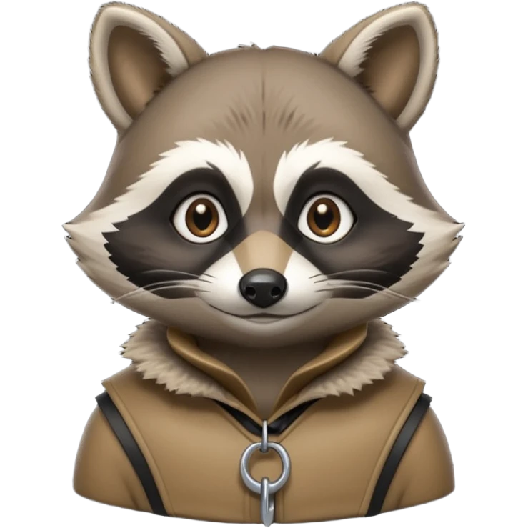 burglar raccoon portrait, head and shoulders only, key hanging on collar, stealthy look, nighttime thief vibe, 3D cartoon, mobile game icon style, clean background, no text, no watermark
 emoji