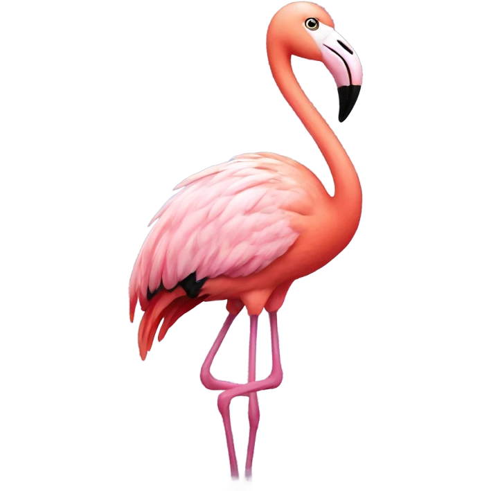 Flamingo wearing a beanie emoji