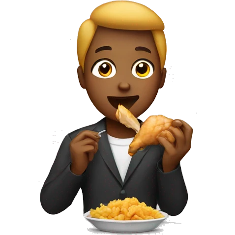 person eating chicken  emoji