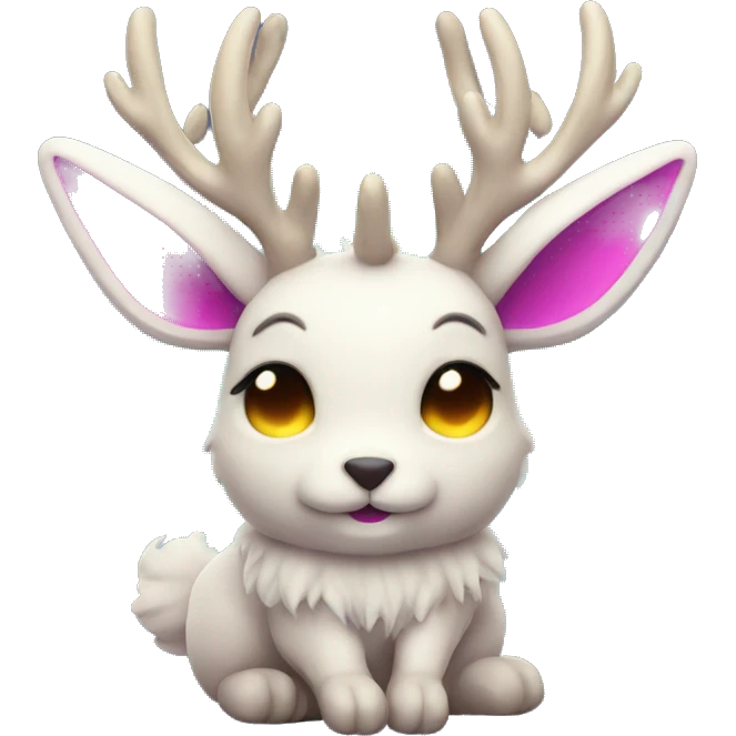 Kawaii neon jackalope  emoji