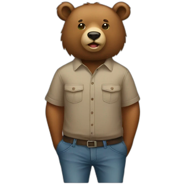 Bear with crop shirt emoji