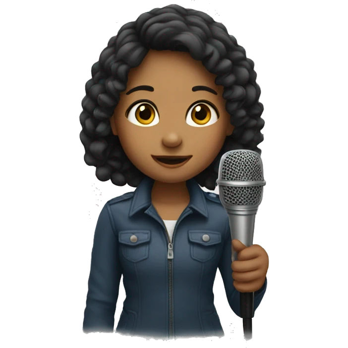 A short girl with a microphone  emoji