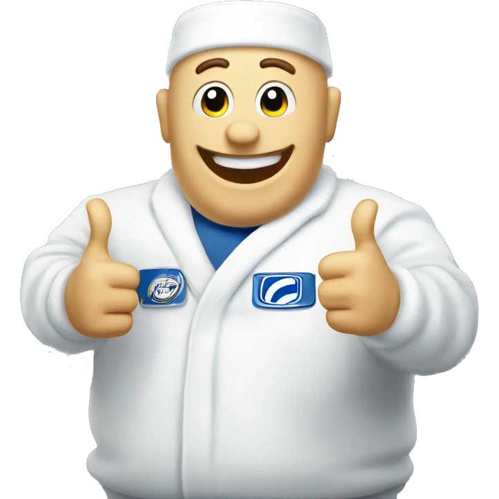 white michelin character, thumbs up emoji