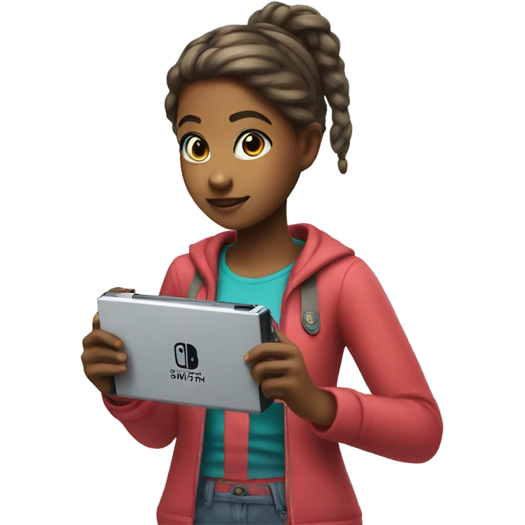 Girl playing Nintendo switch  emoji