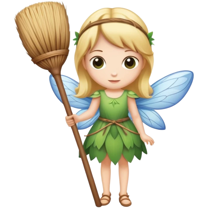 Fairy holding broom stick emoji