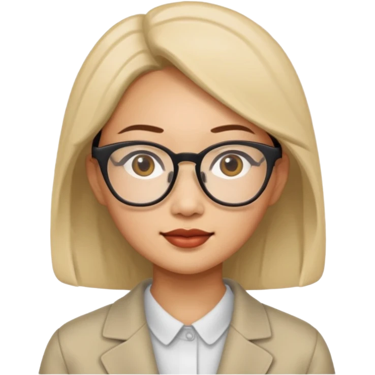 asian woman with glasses emoji
