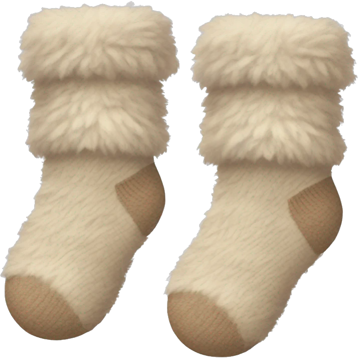 Beige fluffy socks emoji