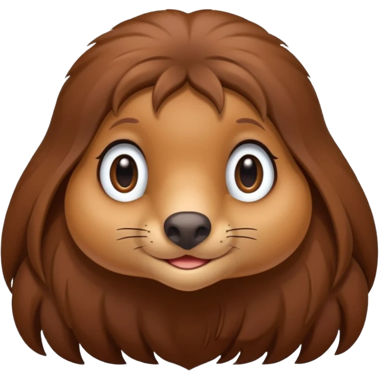 Female mole animal with long brown hair emoji