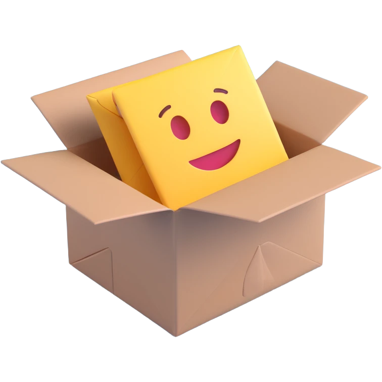 a box and an envelope together, 3D emoji style emoji