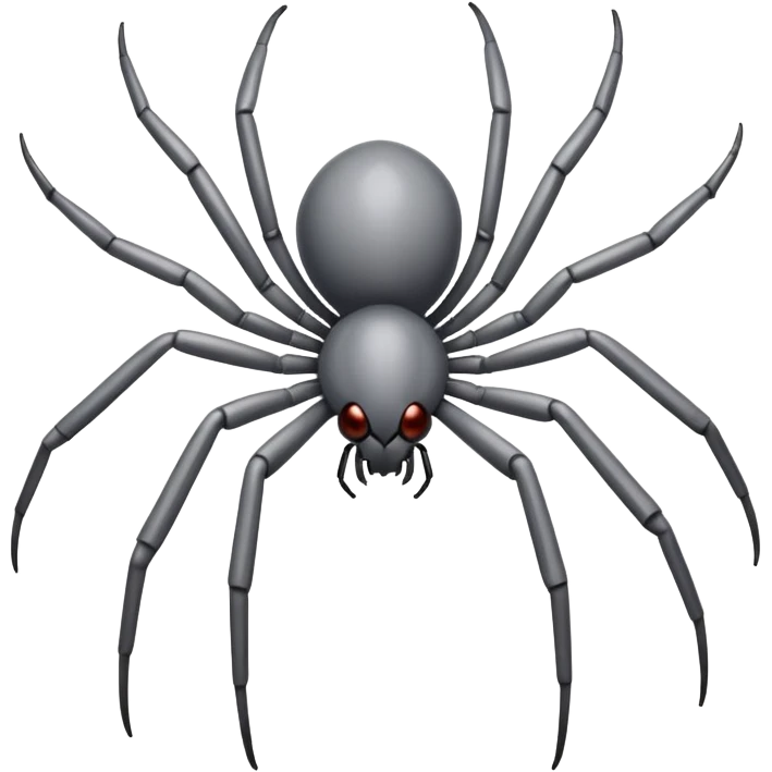 completely gray spider, all gray spider with eight legs emoji