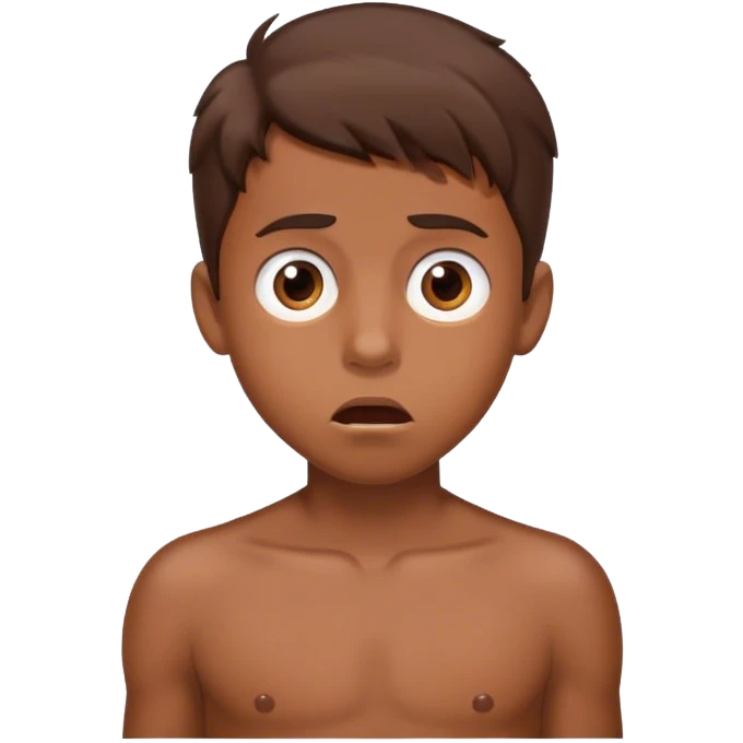 Tanned boy with brown hair shocked emoji