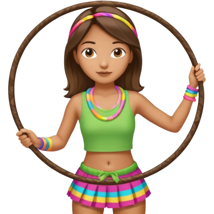 hula hoop at girl one arm emoji