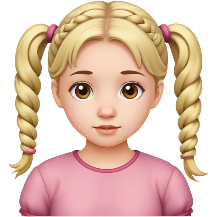 cute young girl with pigtails emoji
