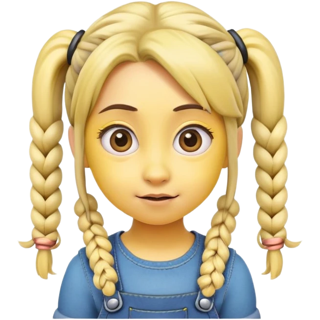 cute girl minion with pigtails emoji