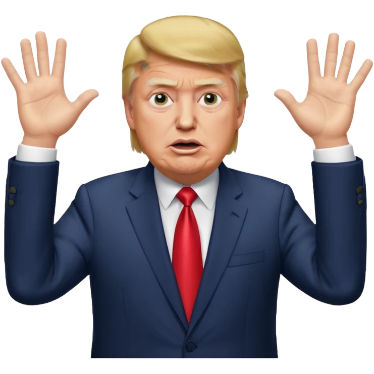 川普 被围住了惊慌的动作 emoji