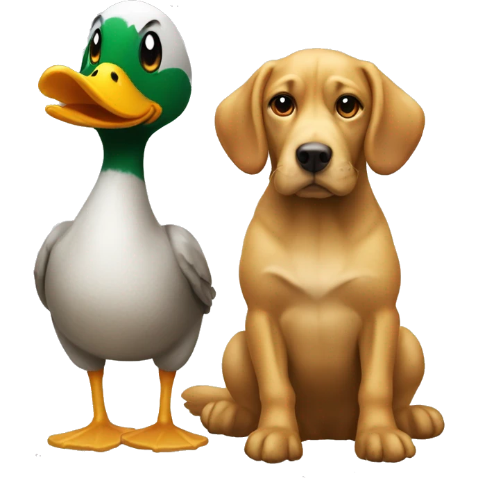 A dog and a duck emoji