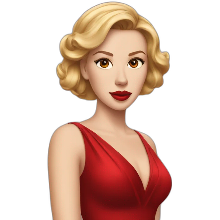 Scarlett johansson in red gala dress emoji