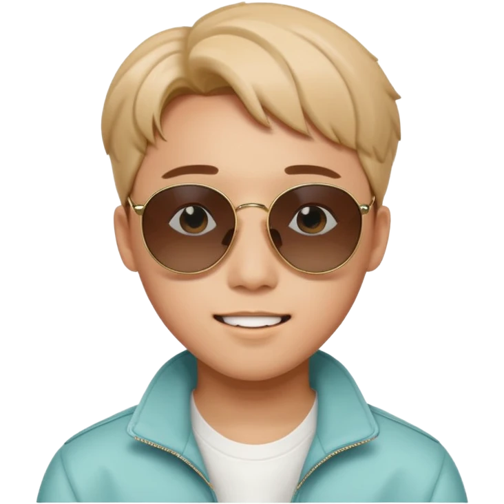 J-hope with sunglasses and a playful expression emoji