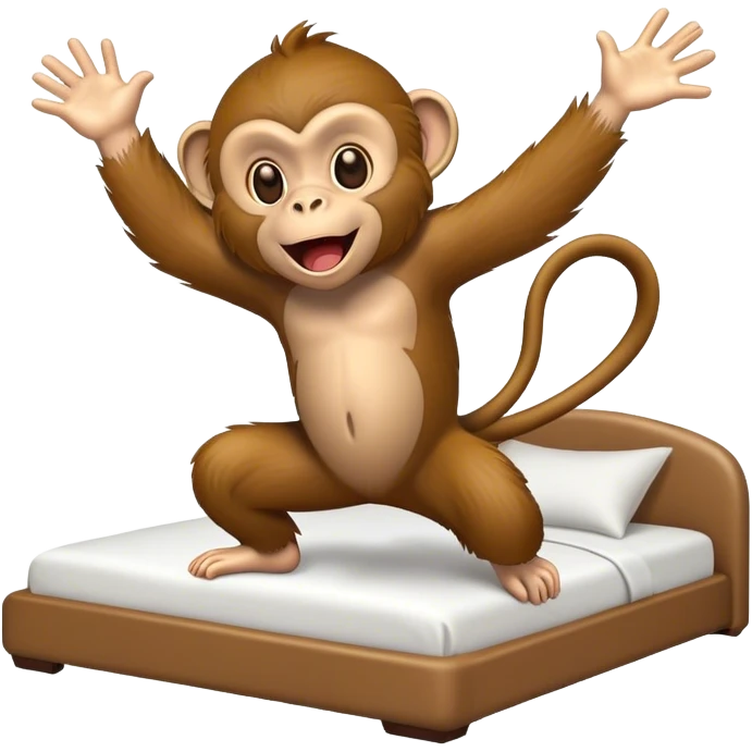 monkey jumping on bed emoji