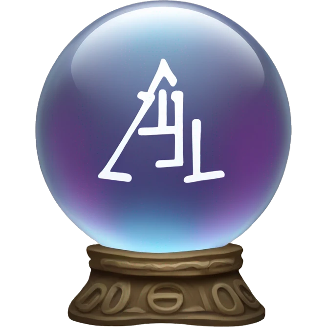 Crystal ball showing hieroglyphic letters emoji