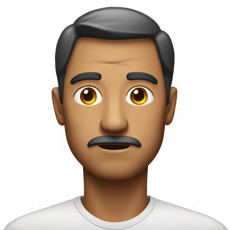 A man's face looking suspicious emoji