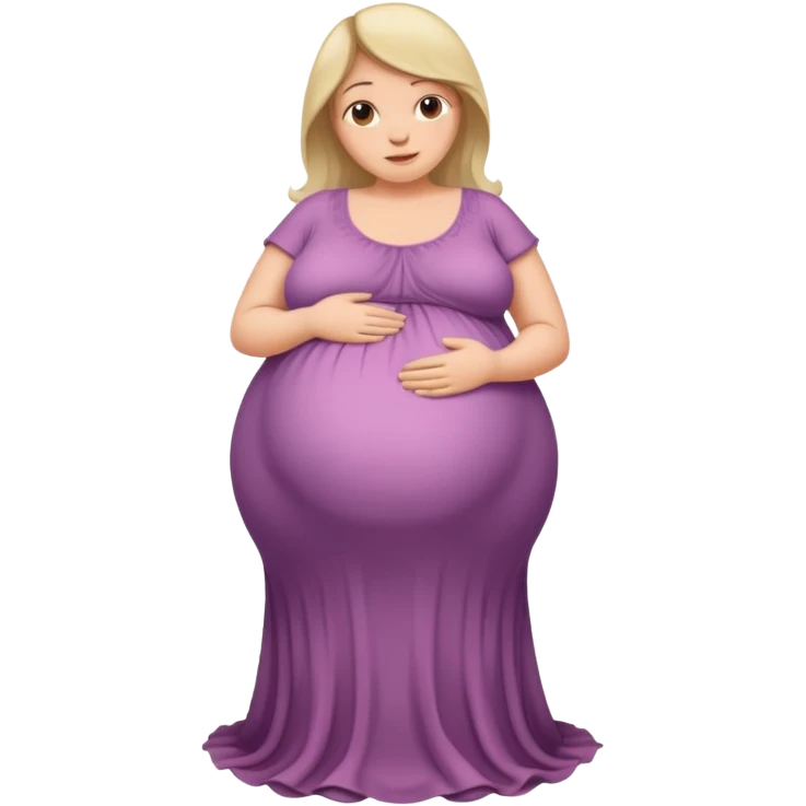 very heavily pregnant overdue lady with very large belly  emoji