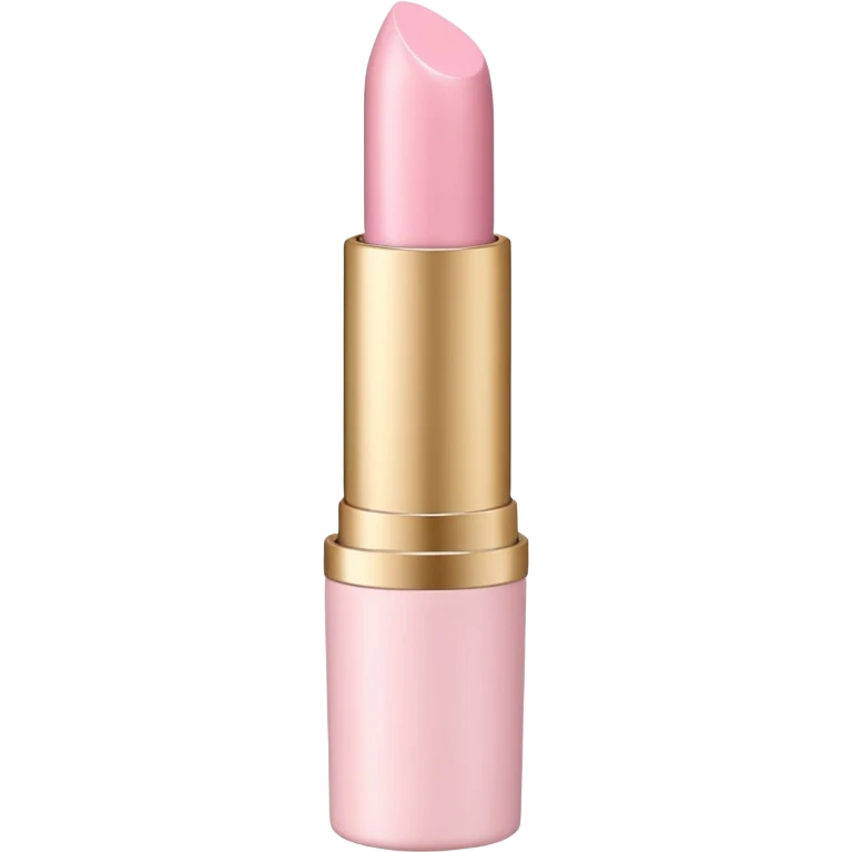 Pastel pink lipstick tube, sleek and minimal, soft shadows emoji
