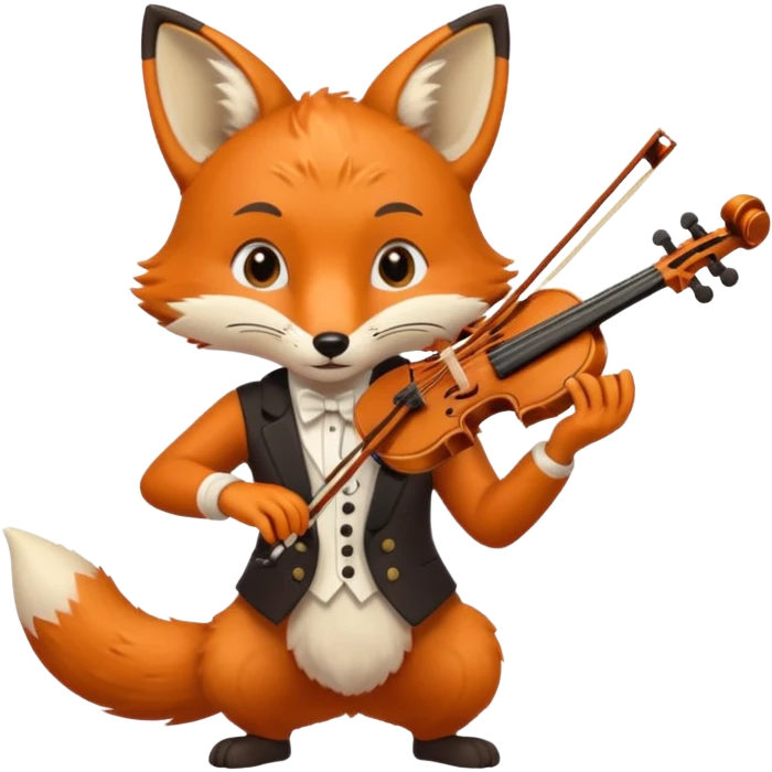 Fox playing playing violin emoji