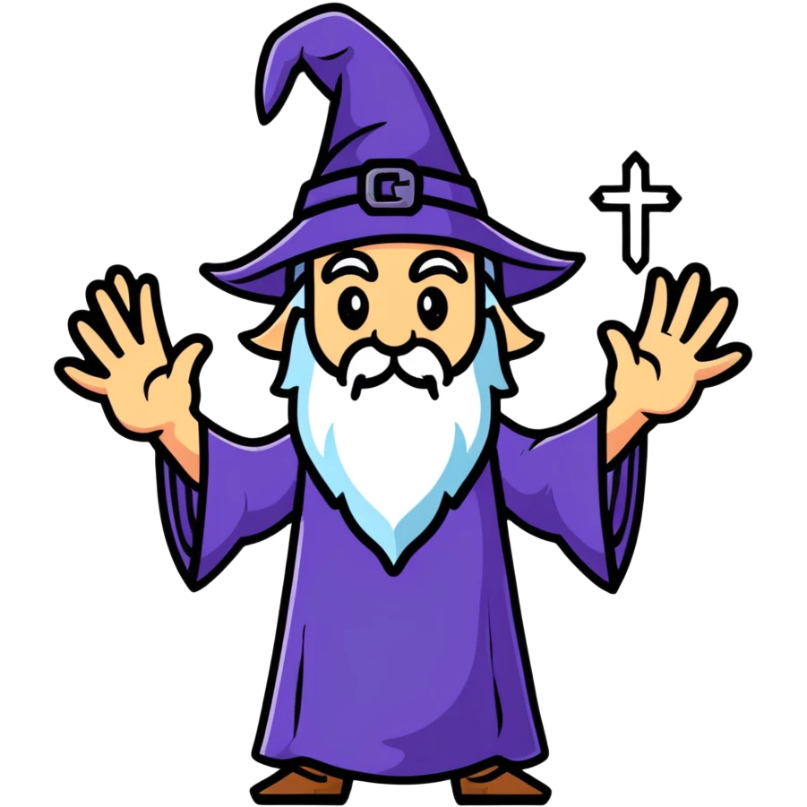 wizard making a cross with hands emoji
