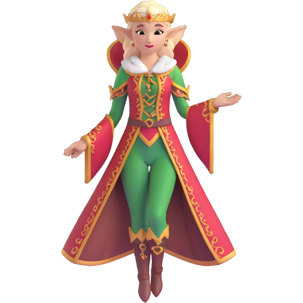 graceful female elf with ornate clothing, beautiful features, elegant pose emoji