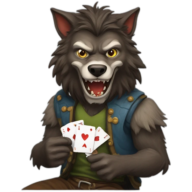 werewolf playing cards emoji
