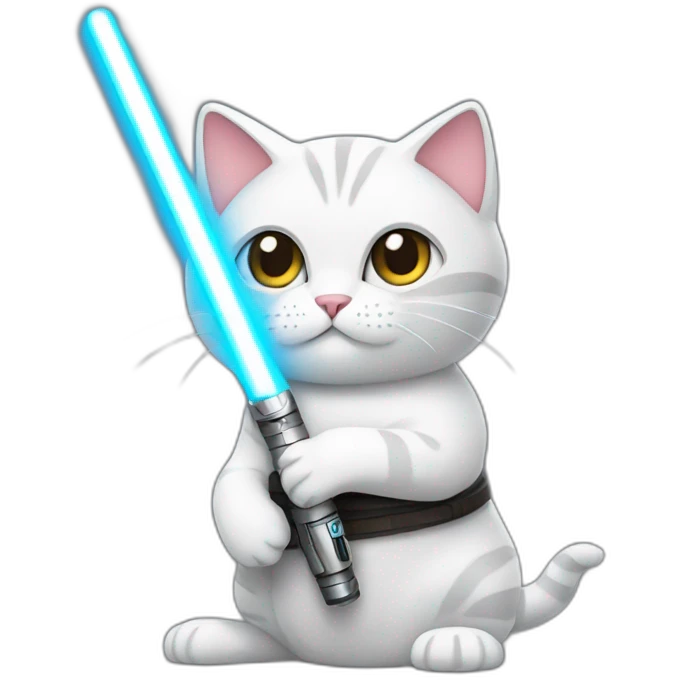 cat with lightsaber emoji