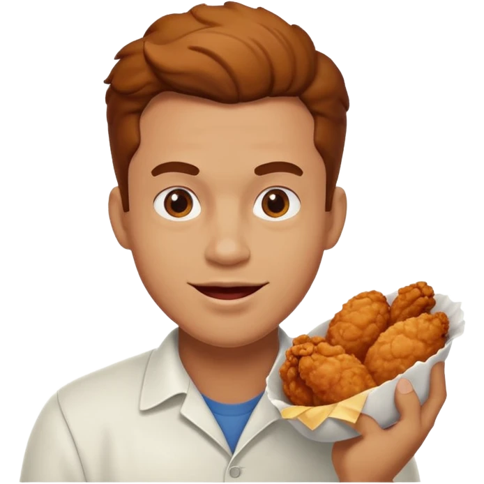 Man eating chicken  emoji