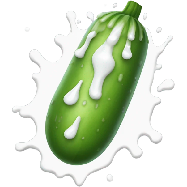 Tanned cucumber with white paint dripping  emoji
