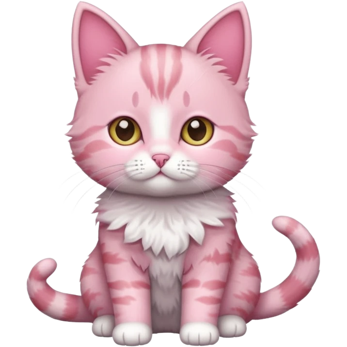 full body of baby American Wirehair pink cat  emoji