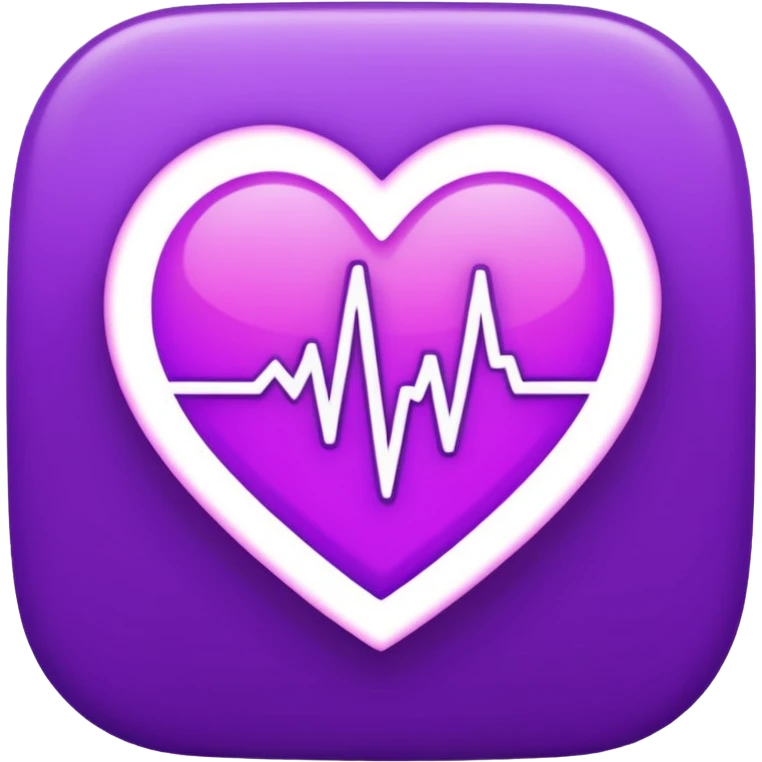 heart pules tech with the pules symbol in the middle, make the hart purle emoji