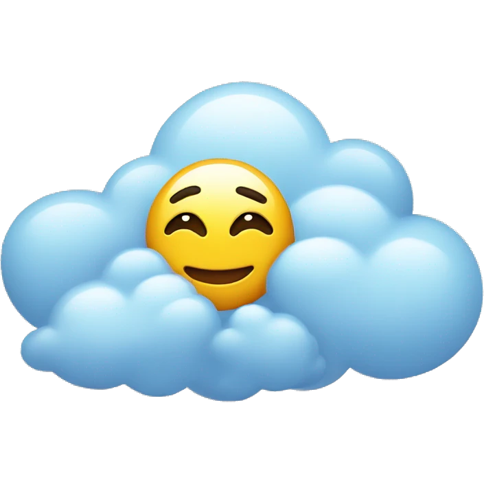 emoji face with eyes in love and clouds around it emoji